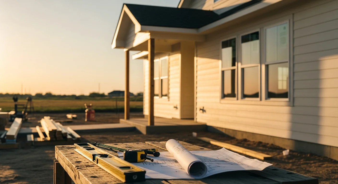 General contractor team working on residential home construction project