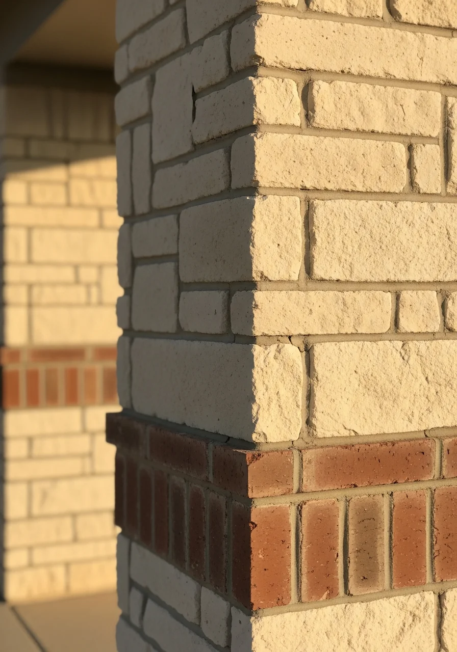 Close-up of quality workmanship on an Amarillo home exterior with attention to local building standards.
